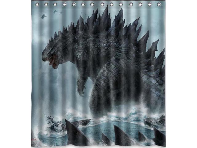 Godzilla Action Adventure Theme Bath Shower Curtain 66 X 72