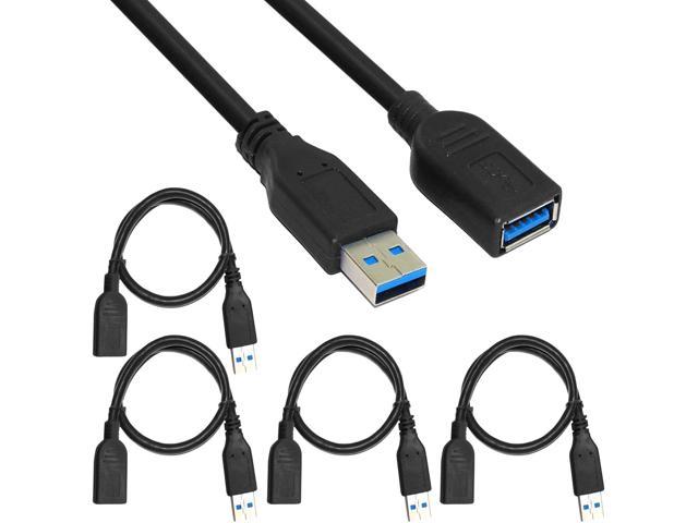 Black SaiTech IT 4 Pack 15cm USB 3.0 Male A to Female A Extension Cable 5GBps for Laptop/PC/Mac/Printers