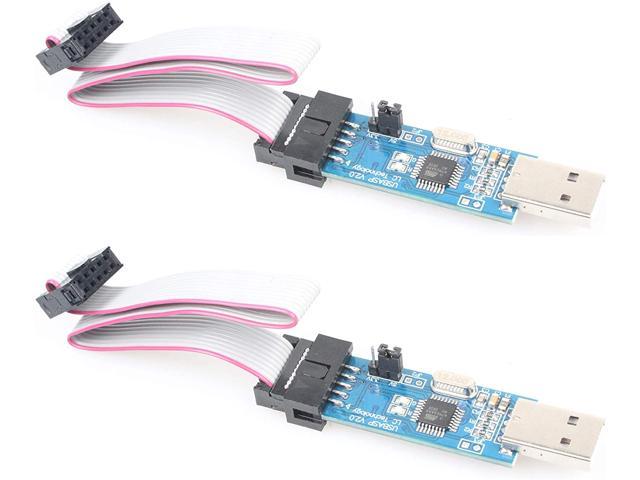 Spicy accident Pearly NOYITO 51 AVR ATMEGA8 Programmer USBASP V2.0 USB ISP Downloader 10 Pin USB  Programmer 3.3V 5V with Cable (Pack of 2) - Newegg.com