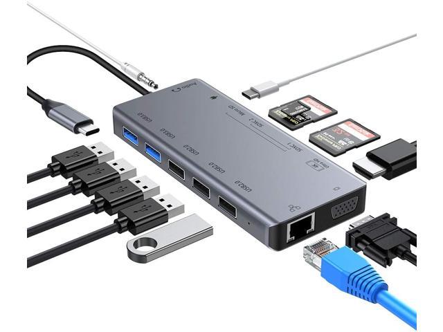 USB 3.1 TYPE-C to HDMI VGA USB3.0 Charging Hub Adapter For Apple Macbook Pro AU 