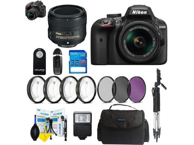 Nikon D3400 Dslr Digital Camera With Nikon Af P Dx Nikkor 18 55mm F 3 5 5 6g Vr Lens Nikon Af S Nikkor 50mm F 1 8g Lens Pixi Basic Bundle Newegg Com Nikon D3400 Dslr Digital Camera With Nikon Af P Dx Nikkor 18 55mm F 3 5 5 6g Vr Lens Nikon Af S Nikkor 50mm F 1 8g Lens Pixi Basic Bundle Newegg Com