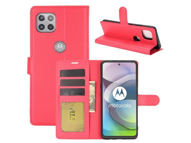 Magnetic Card Slot Leather Case Folio Wallet Case Flip Case Cover For Motorola Moto One 5g Ace Case Red Newegg Com