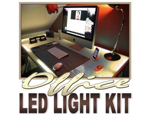 Biltek 6 Ft Warm White Desk Hutch Drawers Laptop Led Strip Lighting Complete Package Kit Lamp Light Diy Under Bookshelf Reading