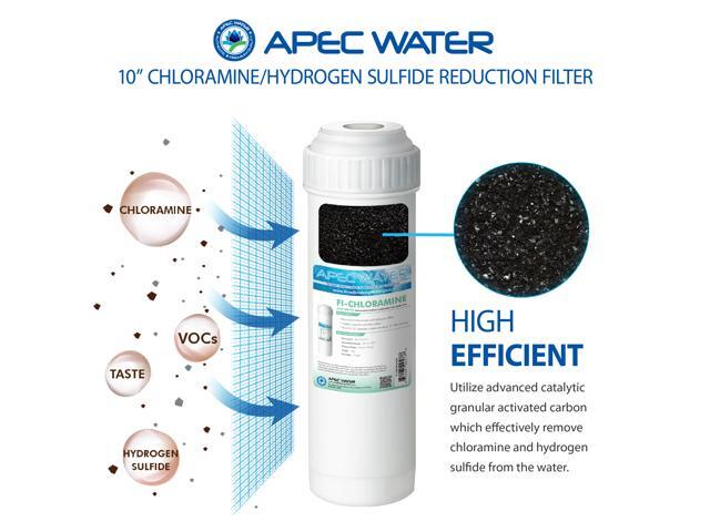 APEC 10 Chloramine and Hydrogen Sulfide Reduction Water Filter To Replace Reverse Osmosis System 3rd Stage (FI-CHLORAMINE)... 