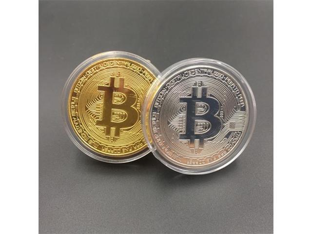 Bitcoin Gold Silver Coin collectible souvenir gift 40 mm diameter metal coin