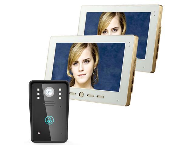 2 Monitors 10 Inch Video Door Phone Intercom Doorbell Touch Button Remote Unlock