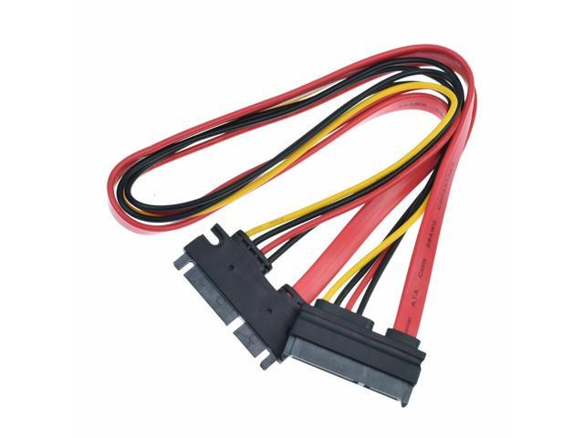 19 50cm JacobsParts 5-Pack 15+7 Pin SATA HDD Extension Cable Data & Power Male to Female