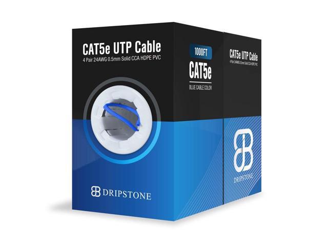 Cat5e 1000ft Utp Cable Solid 24awg Cat5 Network Ethernet Bulk Wire Rj45 Blue Newegg Com