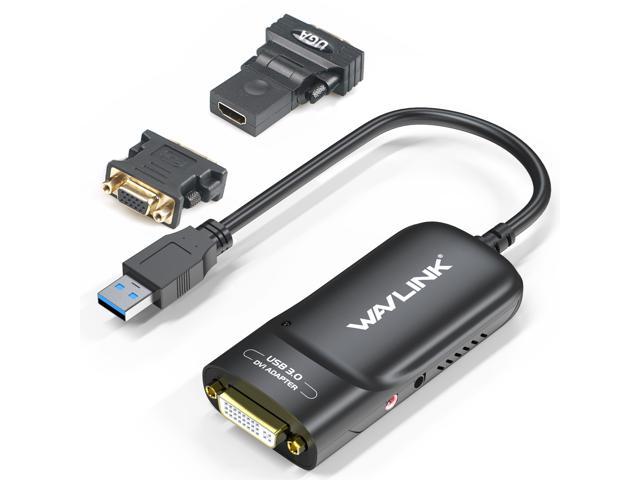 Wavlink USB 2.0 Graphics Adapter 3in1 Supporting DVI/VGA/HDMI Display Converter