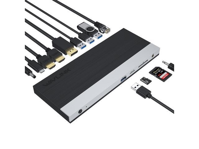 supporto Gigabit Ethernet Window10/8/7 e MacOS WAVLINK 12 in 1 USB3.0 con 4K HDMI VGA e DisplayPort Docking station a triplo display 