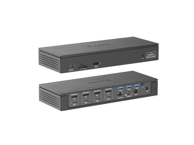 Thunderbolt 3 PD30W ,3 USB3.0,USB3.1,SD/TF,Audio/Mic,USB-C Host with 4 DP,4 HDMI,2.5G Ethernet,100W PD WAVLINK Enterprise-Level Universal Docking Station,18-in-1 5K Quadruple Display Dock 
