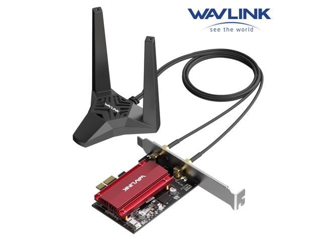 Wavlink AX3000 WiFi 6E PCIe WiFi Card Bluetooth 5.2 Tri-band 2.4G/5G/6G Network Card 802.11ax,Up to 3000Mbps WiFi Network Card with MU-MIMO, OFDMA, Heat Sink,for Desktop PC Support Windows 11,10 64bit