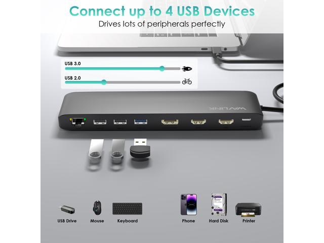 Wavlink Usb C Triple Display Docking Station Usb C Dock W Charging For Pc Max K Hz With