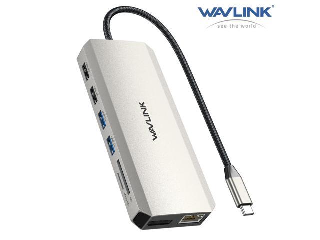 WAVLINK USB C Docking Station Triple Display USB C Hub with Dual 4K HDMI, 4K DP, 100W PD Multiport Adapter, 5Gbps USB3.0, USB2.0, RJ45, SD/TF Slots, Audio/Mic, for MacBook/Dell/HP/Lenovo