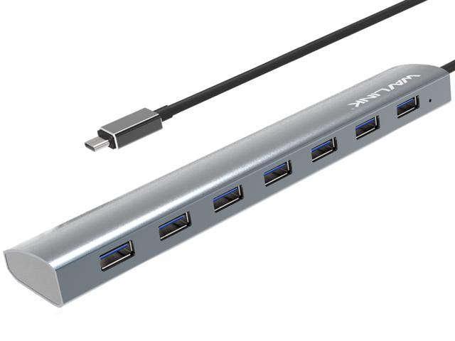 Wavlink 7-Port USB Hub,Type-C to USB3.0  Aluminum Hub /& 5V//4A Adapter,Multi Dock