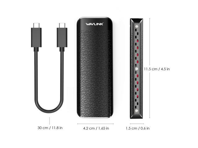 Wavlink USB C to M.2 NVMe SSD Tool-Free Enclosure With Heat Sink, USB 3.1  Gen 2 Super Speeds 10Gbps to NVMe PCI-E M-Key External SSD Case Applicable  to Size 2230/2242/ 2260/2280 -