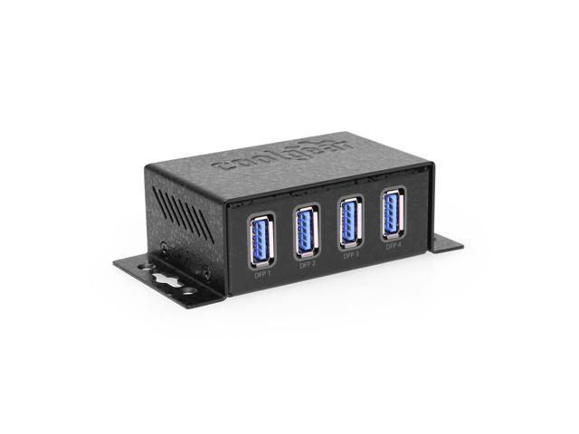 Coolgear USB 3.2 Powered 4 Port Mini Hub with ESD & Surge Protection