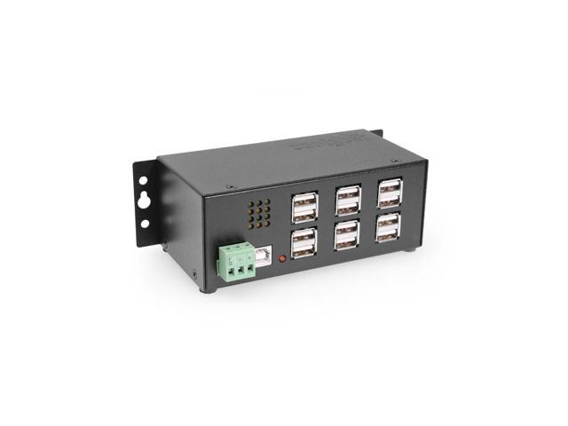 Coolgear Industrial 12-Port USB 2.0 Powered Hub for PC-MAC  DIN-RAIL Mount