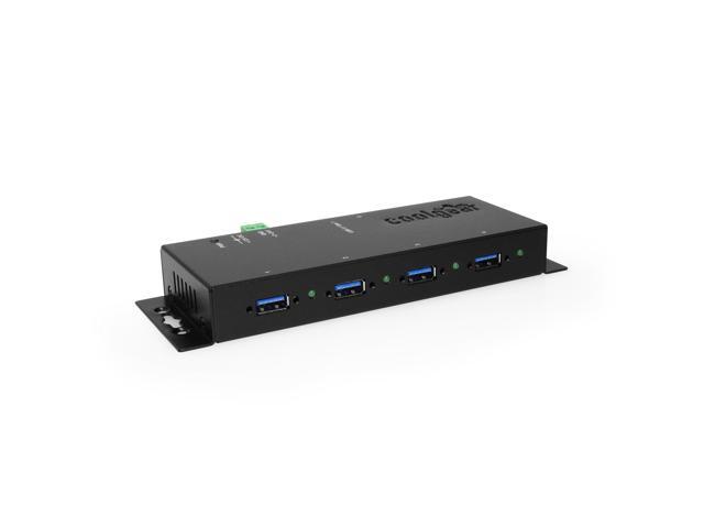 Coolgear USB 3.2 Gen 1 4-Port Industrial Hub Metal Case with Screw Lock Cable Option
