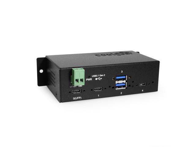 Coolgear 4 Port Industrial USB 3.2 Gen 2 Type-C Hub w/ Screw-Locking Ports & Status LEDs