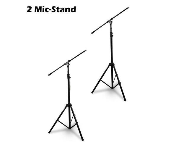 Pyle PAIR PMKS56 Heavy-Duty Tripod Microphone Mic Stand Height & Boom Adjustable