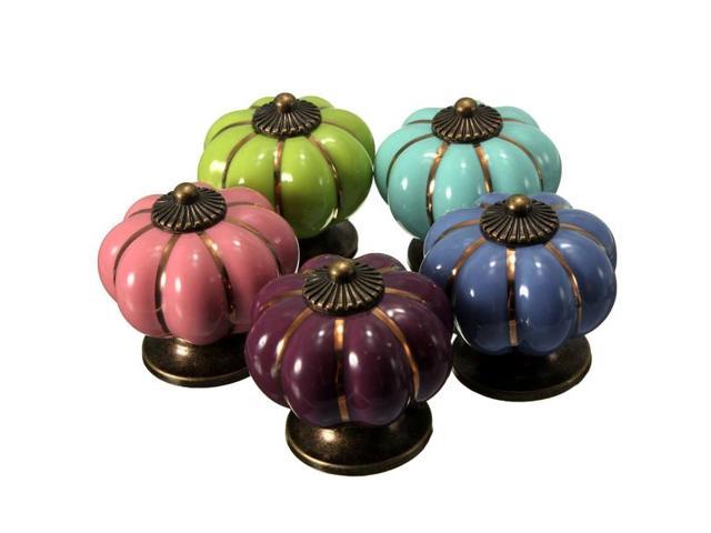 Pumpkin Ceramic Furniture Drawer Pull Dresser Handle Cabinet