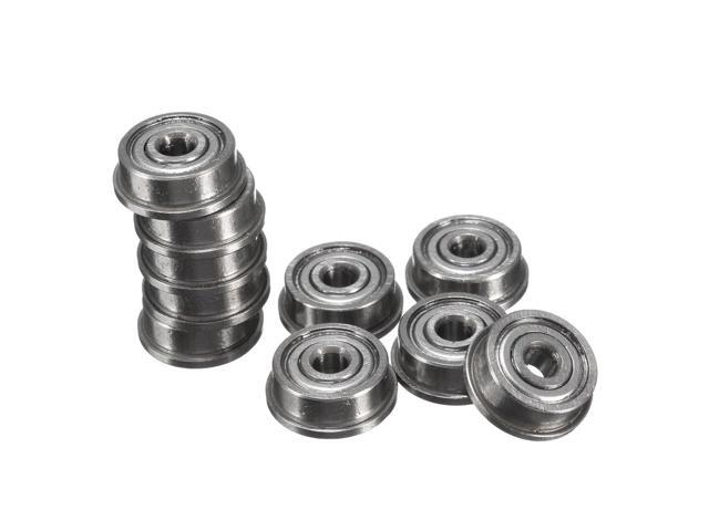 10Pcs Sealed Flanged Ball Bearing Miniature Metal Shielded for Industry Machine