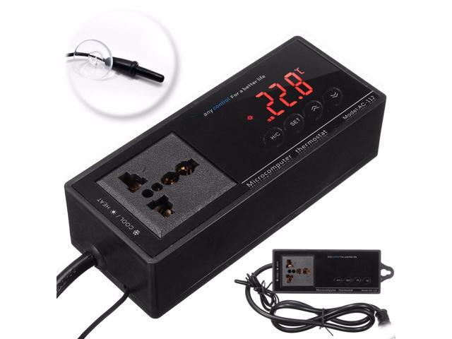 Digital LED Temperature Controller Thermostat for Aquarium Plug Reptile AC-112