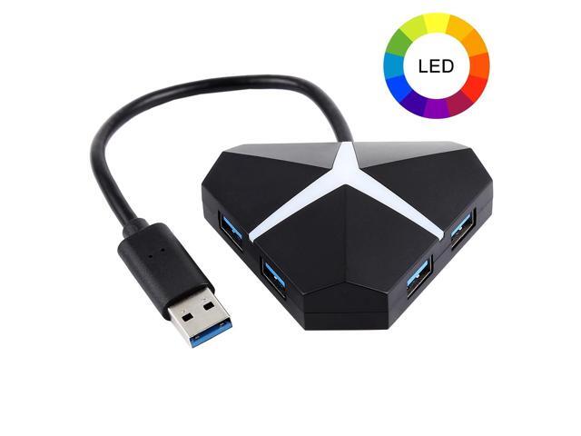 Color : Black Computer Accessories BYL-1811 5Gbps Super Speed 4 Ports USB 3.0 Round Shape Mirror Design HUB Adapter Cable Length: 18cm Black