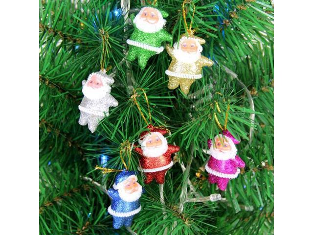 6 Pcs Christmas Tree Decoration Colorful Santa Claus Hang Ornament