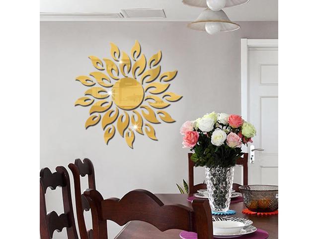 Sunflower Mirror Wall Sticker Bedroom Living Room Decoration