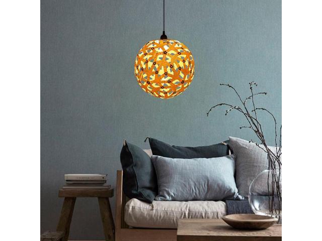 Lampz00e A 03m E14 E27 Concise Style Ball Shaped Wooden Diy Lamp Shade Not Included Light Bulb Cable And Base Wood Color Newegg Com