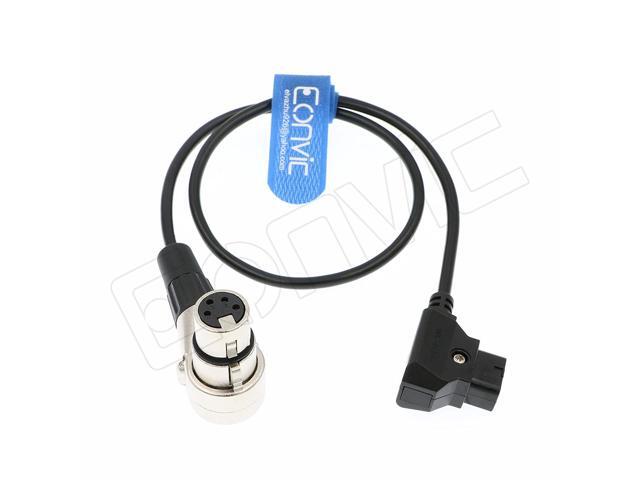 Eonvic D-Tap Male to 4 Pin XLR Female Right Angle Adapter Power Cable for DSLR Camcorder Straight Cable