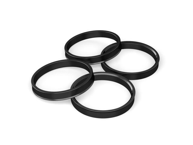4 Pieces 72.6mm OD to 54.1mm ID Hubcentric Rings Black Poly Carbon Hubrings by Precision European Motorwerks 