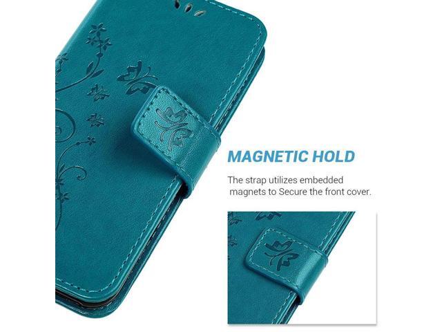 iPhone 6 Case Not for Plus MOLLYCOOCLE Blue Butterfly Flower PU Leather Wallet Purse Credit Card Holders Magnetic Flip Folio TPU Soft Bumper Ultra Slim Cover for iPhone 6//6S iPhone 6S Wallet Case