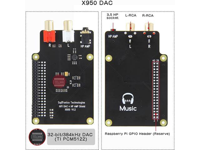 Geekworm Dacpi Ultra Thin Audio Player Kit For Raspberry Pi 4 Model B Nuc Style Aluminum Alloy 7856