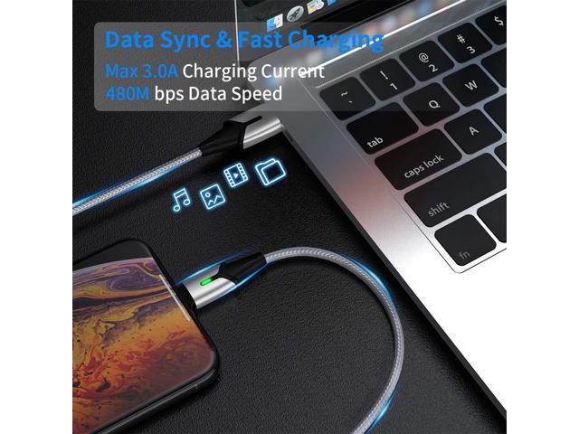 USB C Magnetic Charging Cable 3Pack Black ZRSE Nylon Brained Data Transfer Fast Charger Cable with LED Indicator Compatible with Android & Type-C & i-Product Device 3.3 FT 3.3FT 6.6FT 