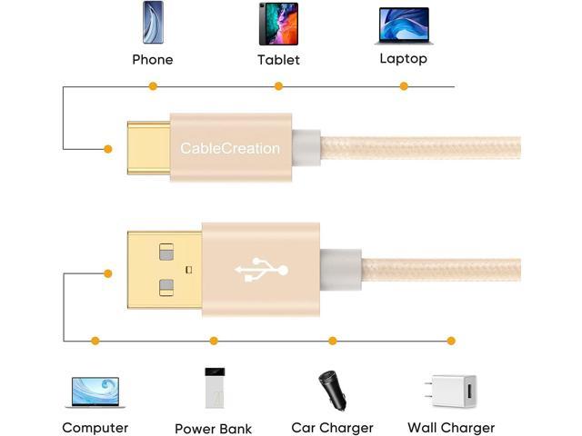 Usb C Cable Feet Cablecreation Usb C To A Cable Fast Charging Cable W V A Mbps Data