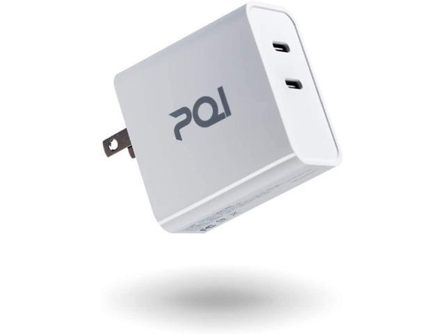 PQI 36W USB C Wall Charger - 36 Watt Type C Dual Ports PD Fast Power Adapter Plug- Charger Block Compatible with Apple iPhone 12 Pro Max, 11, and More