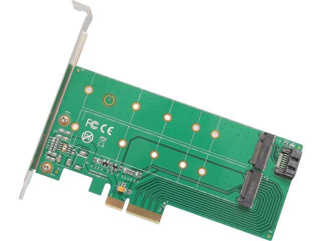 I/O Crest M2 SSD NVME M-Key to PCI-e 3.0 x4 Adapter Card and SATA B-Key M.2  to SATA Port convertor 22110 2280 2260 2242 2230 to with Low Profile