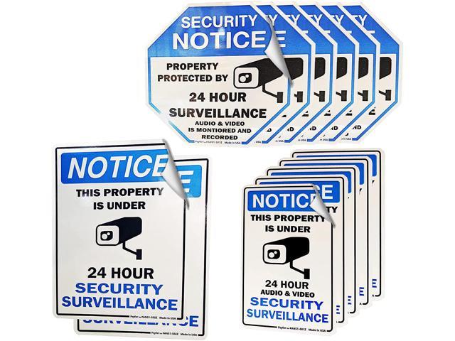 8 PACK INSIDE WARNING  ELECTRONIC SECURITY SYSTEM Stickers Decal Home Alarm Sign 