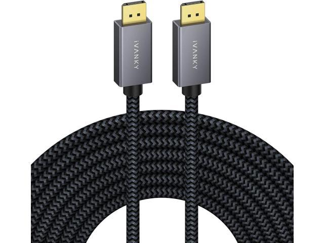 Supports 2K@165Hz and 4K@60Hz DisplayPort 1.2 Cable Laptop Grey High Speed DP Cable iVANKY 4K DisplayPort to DisplayPort Cable Nylon Braided 6.6ft, 2-Pack Compatible with PC TV 