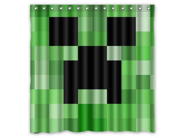 Minecraft Game Design Polyester Fabric Bath Shower Curtain 180x180