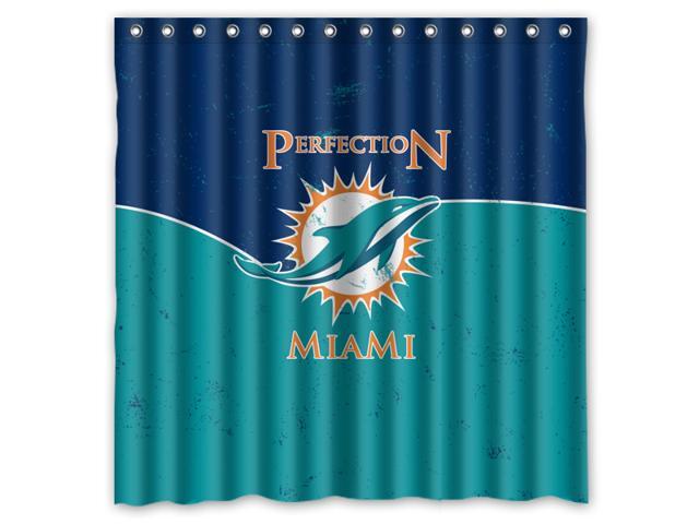 Nfl Team Miami Dolphins Design Polyester Fabric Bath Shower