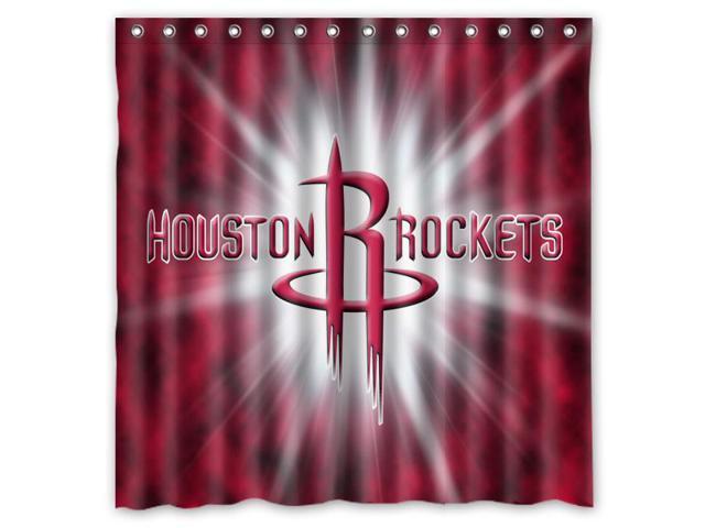 Houston Rockets 01 Nba Design Polyester Fabric Bath Shower Curtain