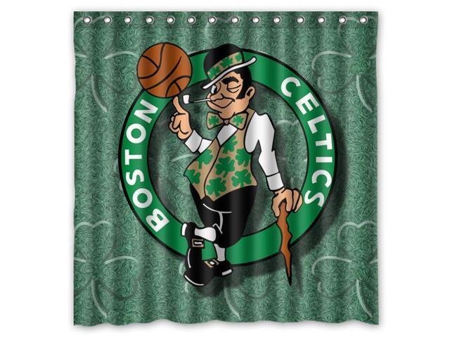 Boston Celtics 01 Nba Design Polyester Fabric Bath Shower Curtain