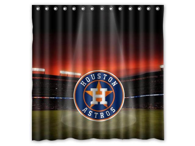 Houston Astros 01 Mlb Design Polyester Fabric Bath Shower Curtain