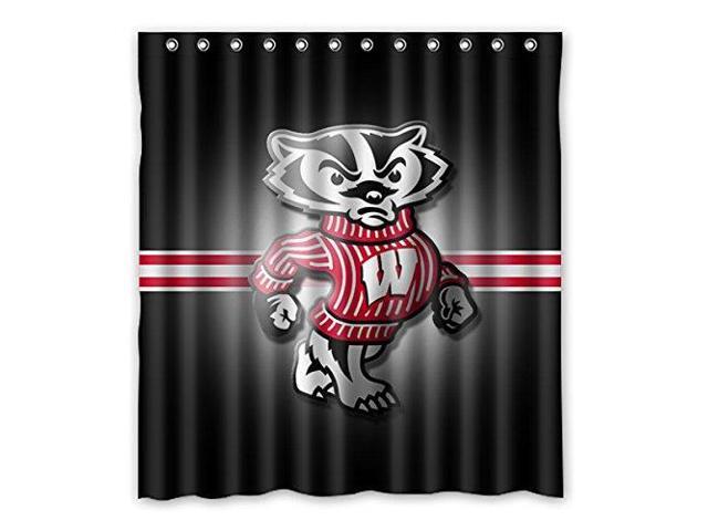 Ncaa Wisconsin Badgers Design 66x72 Inch Bath Shower Curtains Newegg Com