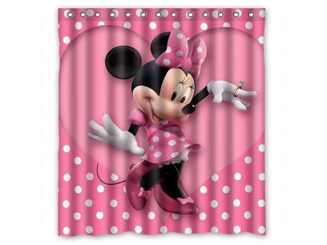 Pretty Minnie Mouse Design 66x72 Inch, Pink Minnie Mouse Shower Curtain