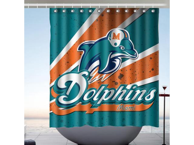 Miami Dolphins Nfl Design 66x72 Inch Bath Shower Curtains Newegg Com